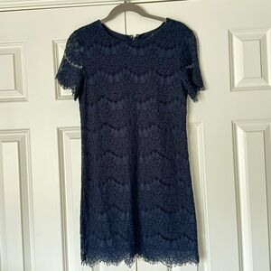 Lulu's Navy Lace Mini Dress